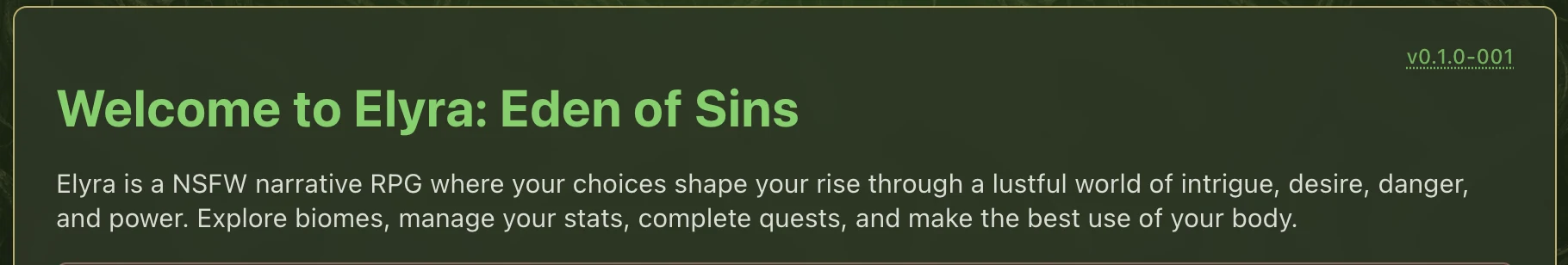 An Elyra: Eden of Sins game card showing a visible version build number label.